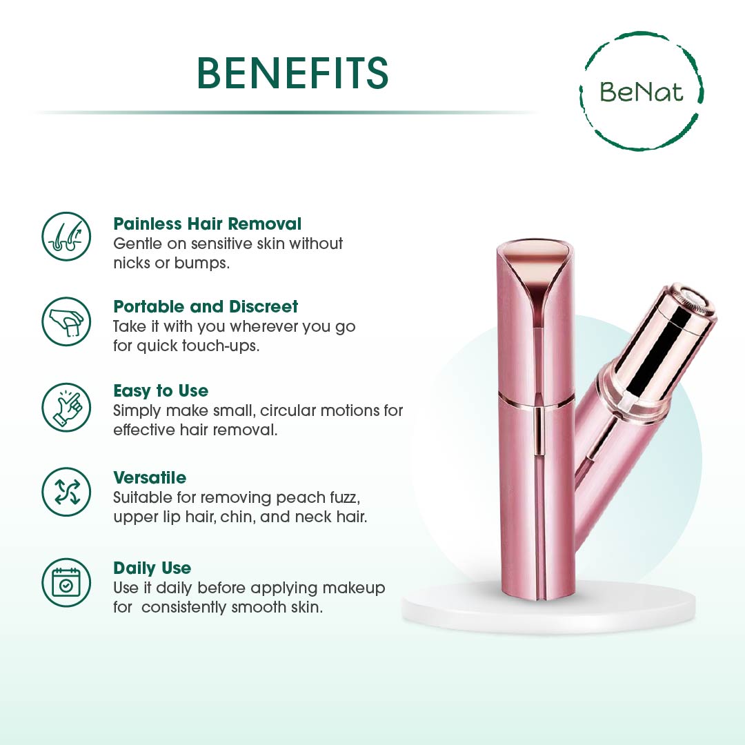 Rechargeable Facial & Eyebrow Hair Remover — 2-Pack Portable Set | PEACHBXX