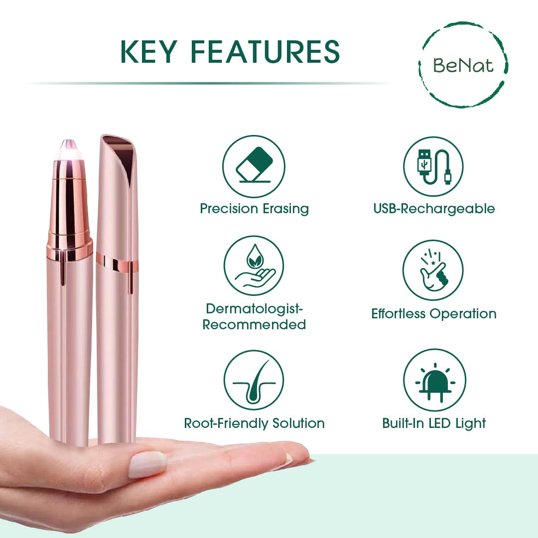 Rechargeable Facial & Eyebrow Hair Remover — 2-Pack Portable Set | PEACHBXX