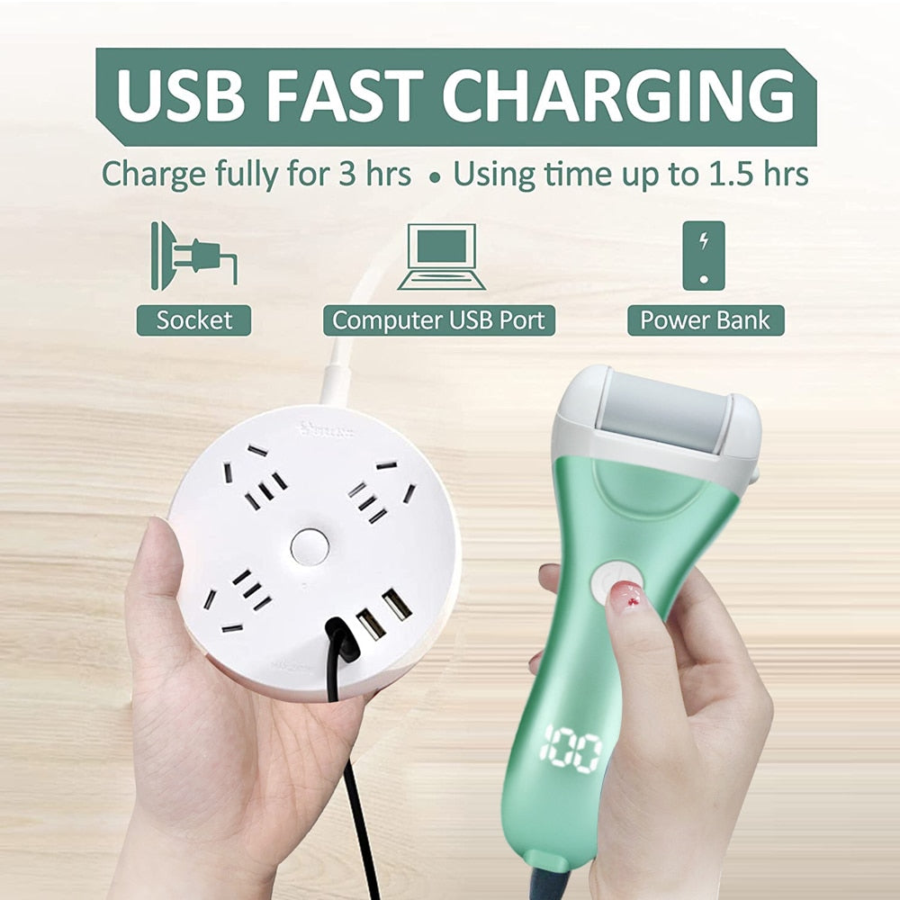 Electric Foot File Callus Remover — Rechargeable Pedicure Tool | PEACHBXX