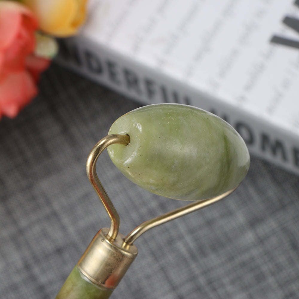 Natural Jade Facial Massager Kit — Gua Sha & Roller Combo Set | PEACHBXX