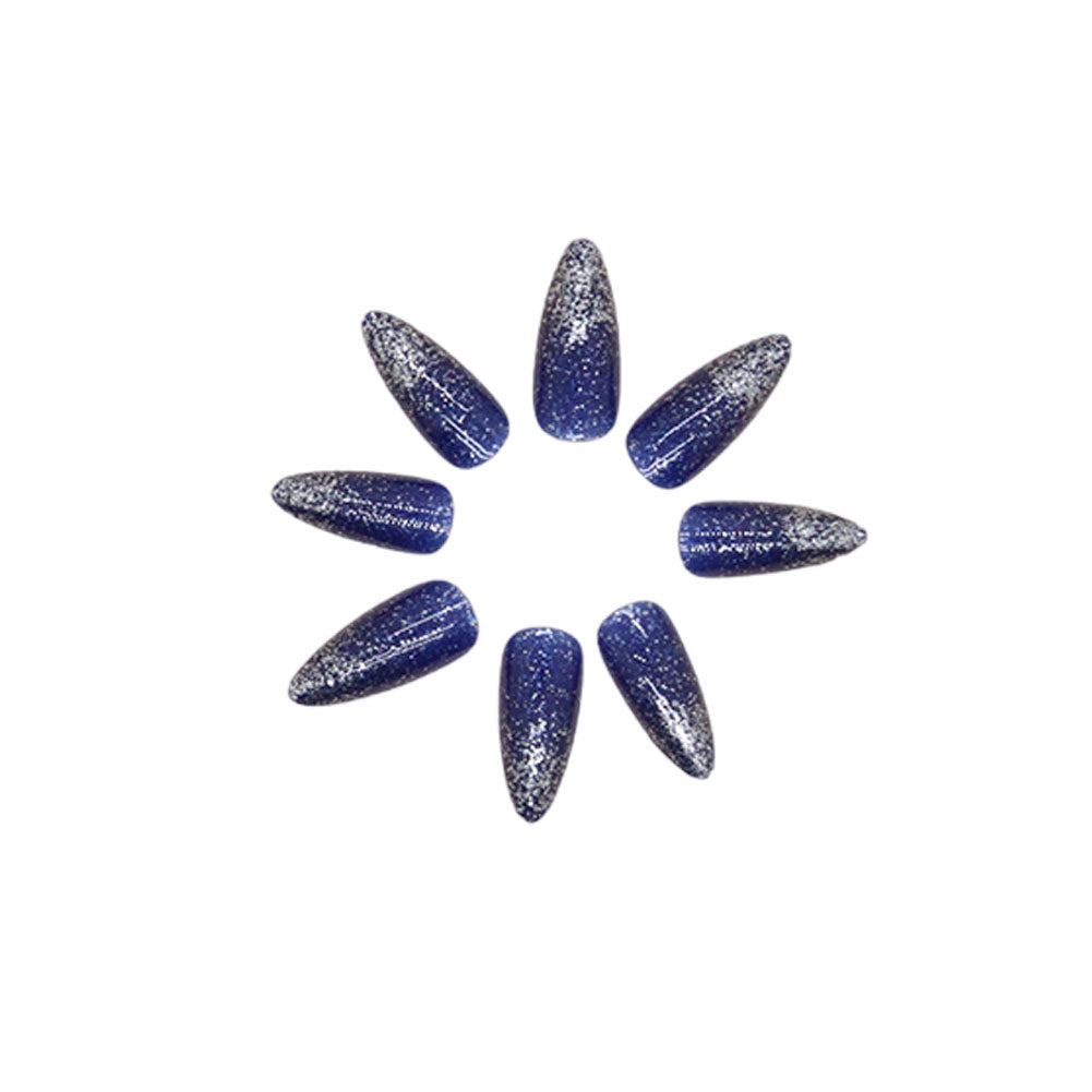 Shooting Star Press-On Nails — Glitter Almond Set | PEACHBXX