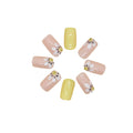 Daisy Press-On Nails — Floral Short Square Set | PEACHBXX