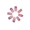 Violet French Press-On Nails — Purple French Tip Coffin Set | PEACHBXX