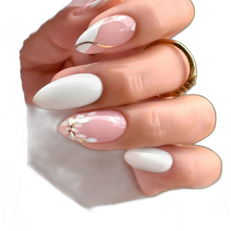 Rosé Press-On Nails — Rose Gold Ombre Almond Set | PEACHBXX