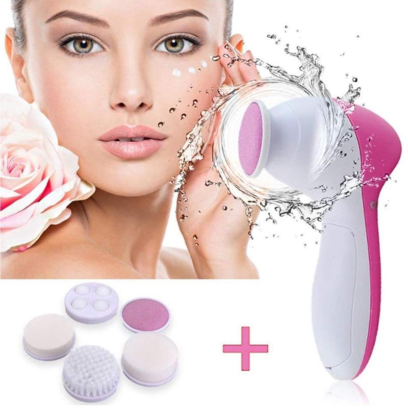 5-in-1 Face Massage & Cleansing Brush Set — Multi-Head Skincare Tool | PEACHBXX