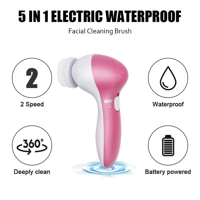 5-in-1 Face Massage & Cleansing Brush Set — Multi-Head Skincare Tool | PEACHBXX