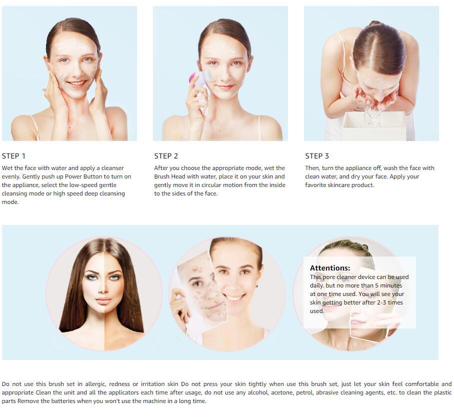 5-in-1 Face Massage & Cleansing Brush Set — Multi-Head Skincare Tool | PEACHBXX