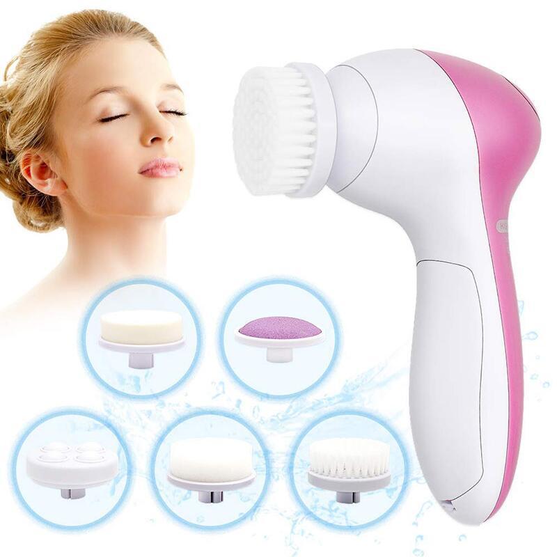 5-in-1 Face Massage & Cleansing Brush Set — Multi-Head Skincare Tool | PEACHBXX