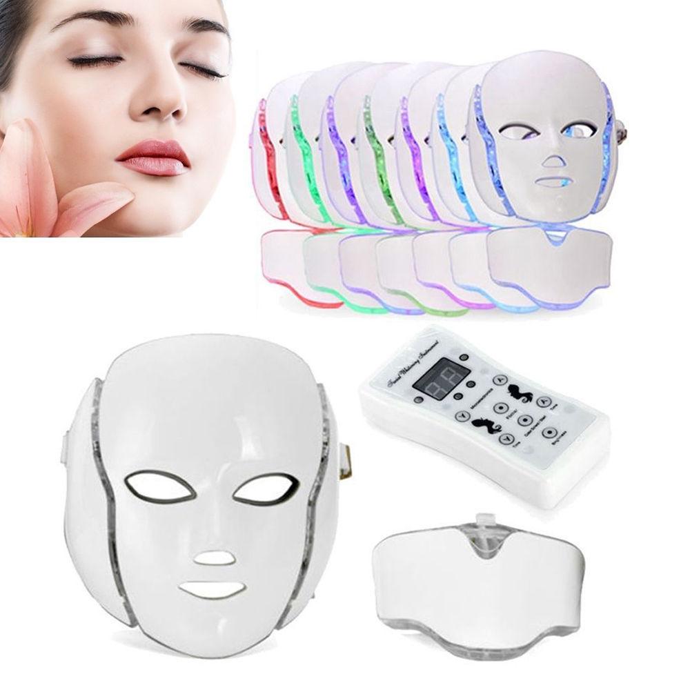 7-Color LED Light Therapy Face & Neck Mask — Anti-Aging PDT Device | PEACHBXX